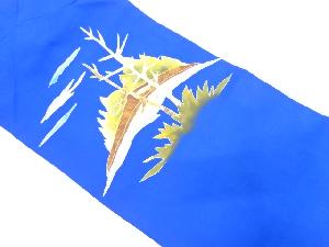 塩瀬　手描き　木立に遠山模様　名古屋帯